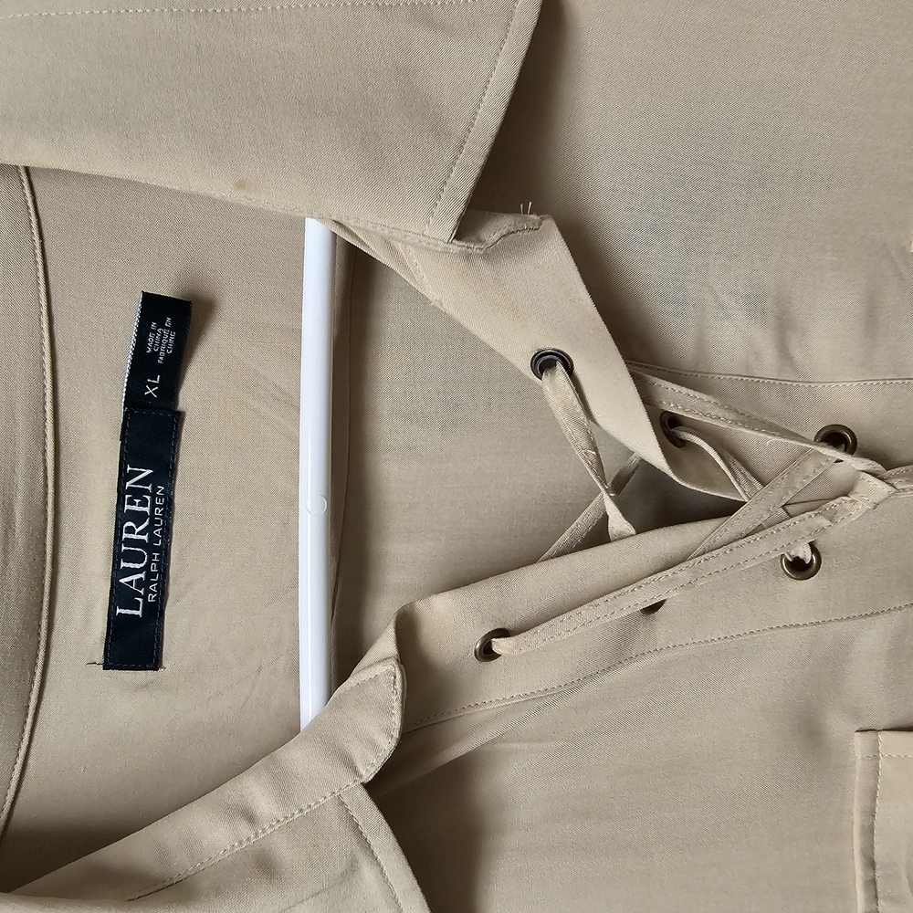 Lauren Ralph Lauren Beige Lace-Up Top